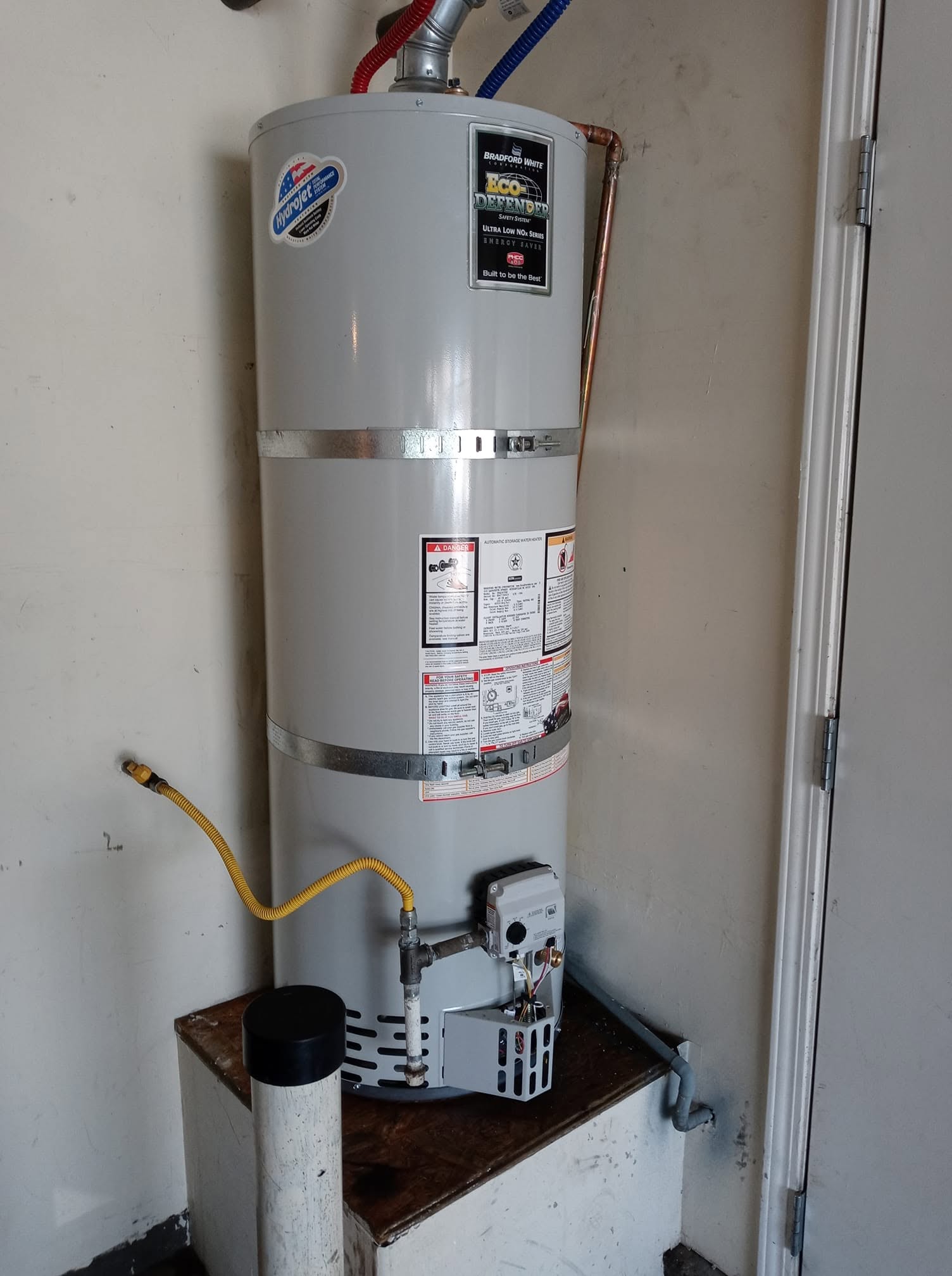 Completed residential water heater installation