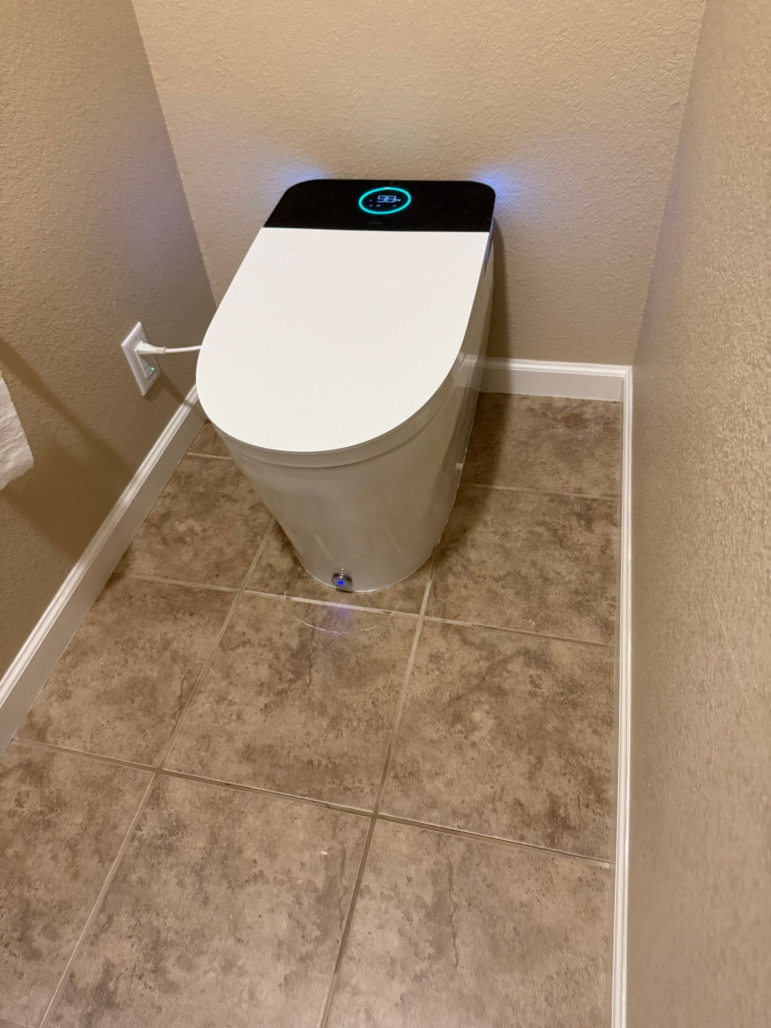 Newly installed modern residential toilet